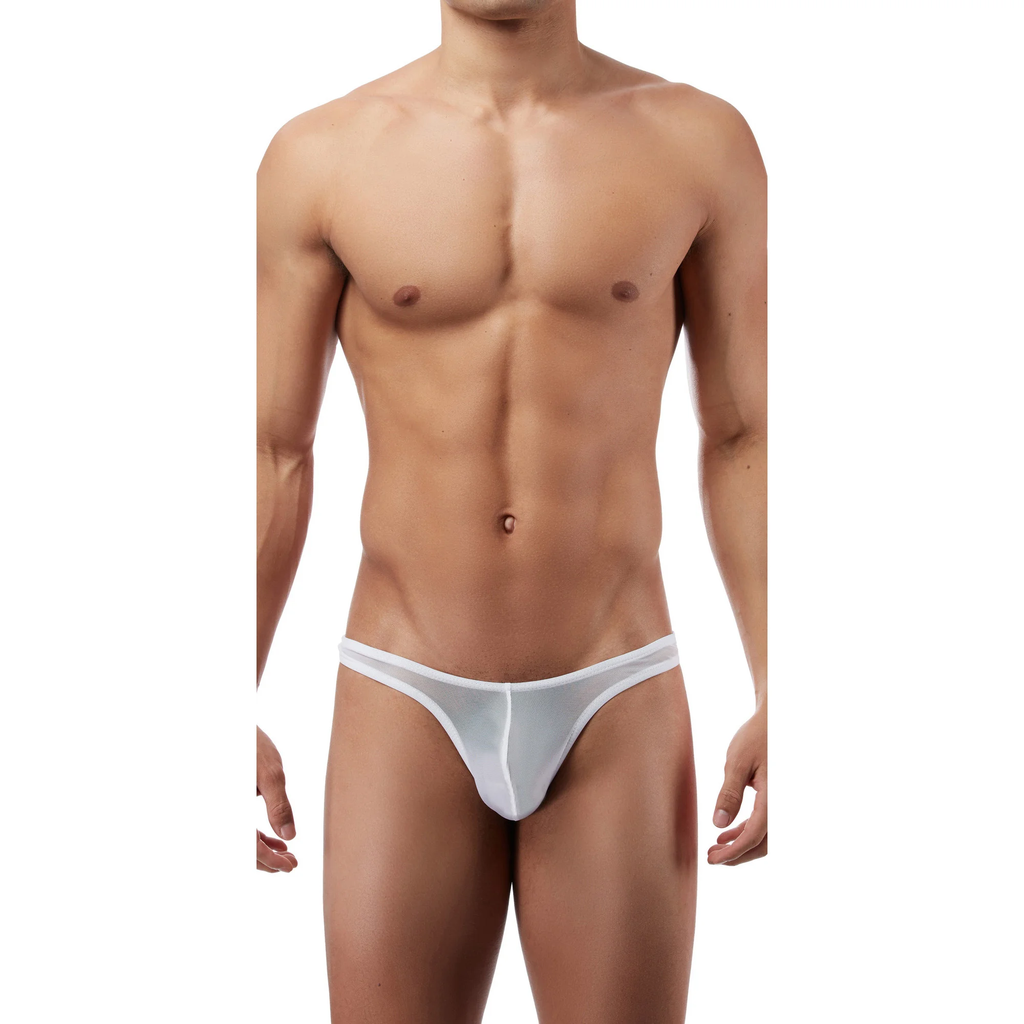 White Microfiber Thong Lingerie For Men
